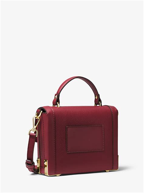 michael kors jayne|Jayne Small Pebbled Leather Trunk Bag .